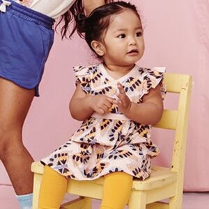 Tea Collection Wrap Neck Baby Dress, Butterfly Kaleidoscope 3-6m